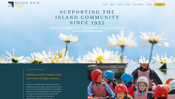Screenshot of the The Daisie Rich Trust website