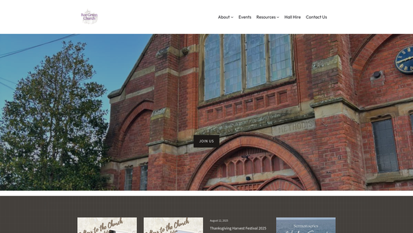 Screenshot of the Roe Green Church website