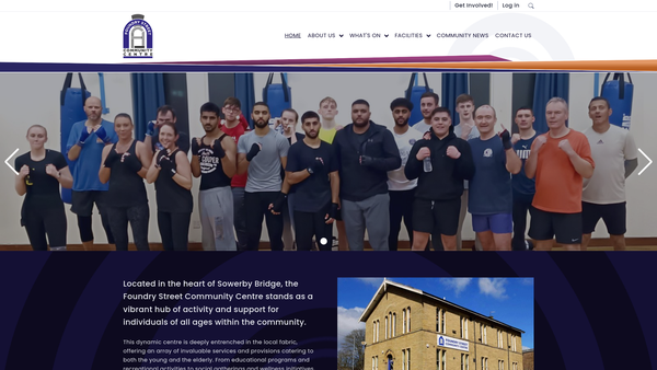 Screenshot of the Foundry Street Community Centre website