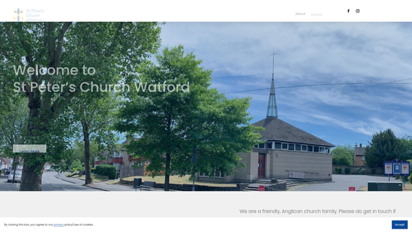 Screenshot of the The Parochial Church Council Of The Ecclesiastical Parish Of St Peter, Watford website