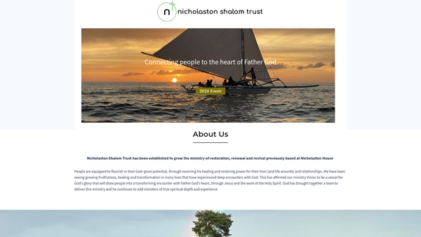 Screenshot of the Nicholaston Shalom Trust website