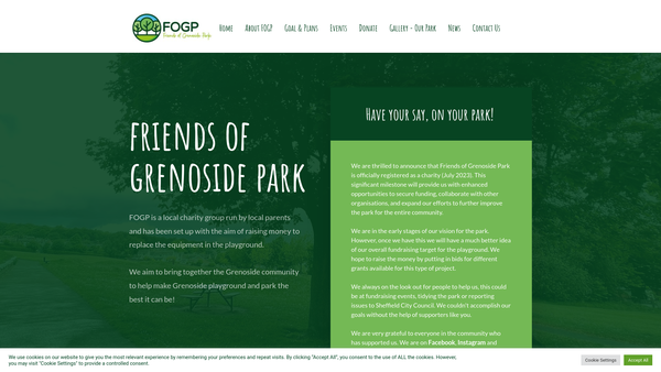 Screenshot of the The Friends Of Grenoside Park website