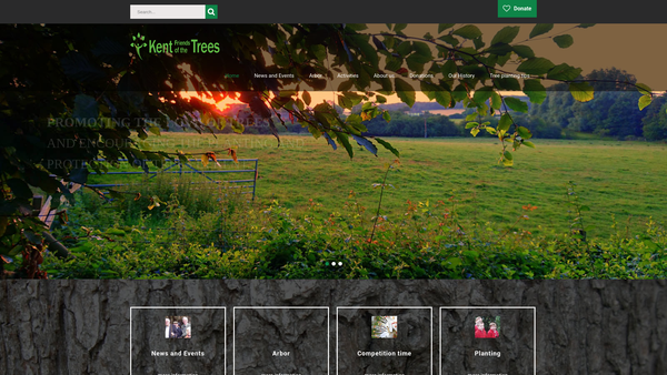 Screenshot of the Kent Men Of The Trees website