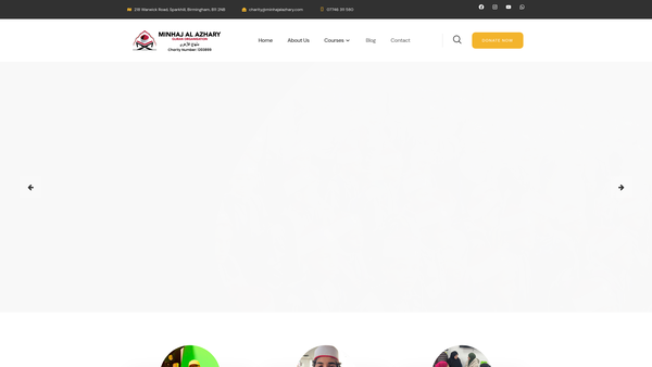 Screenshot of the Minhaj Alazhary Foundation website