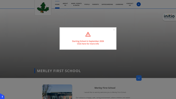 Screenshot of the Merley PTA website