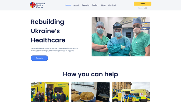 Screenshot of the Ukrainian Medical Charity website