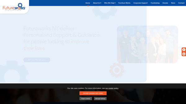 Screenshot of the Futureworks Ny website