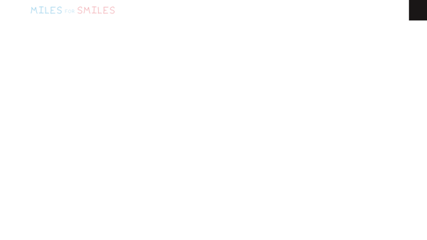 Screenshot of the Miles For Smiles website
