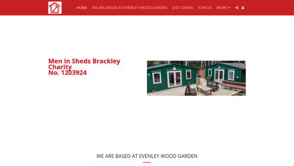 Screenshot of the Men In Sheds Brackley website