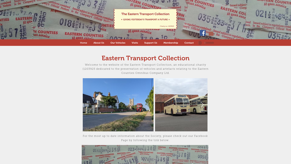 Screenshot of the The Eastern Transport Collection website