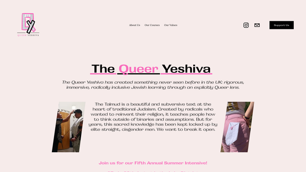 Screenshot of the Queer Yeshiva website