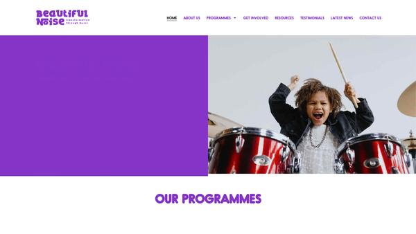 Screenshot of the Beautiful Noise website