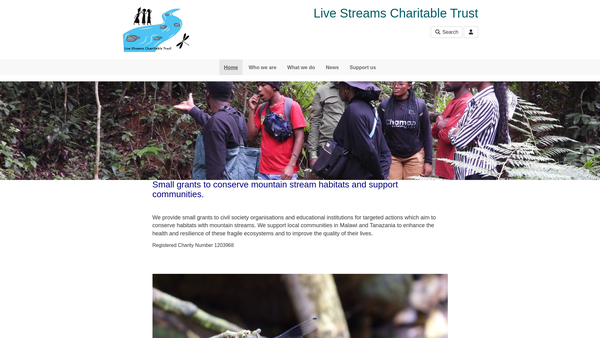 Screenshot of the Live Streams website