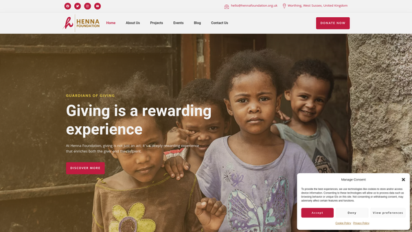 Screenshot of the Henna Foundation website