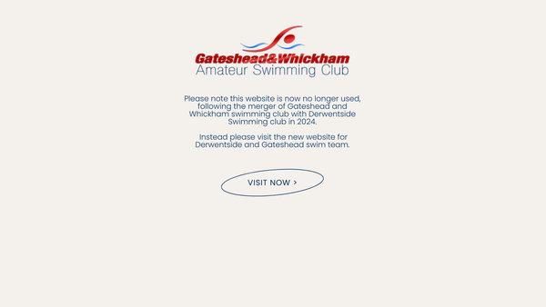 Screenshot of the Derwentside and Gateshead swim team website