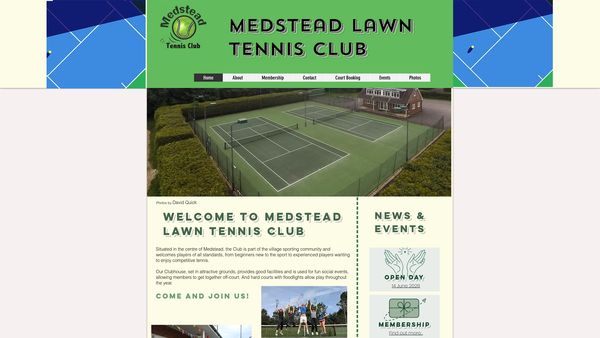 Screenshot of the Medstead Lawn Tennis Club website