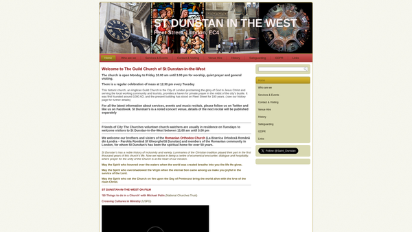 Screenshot of the The Guild Church Council Of The Guild Church Of St Dunstan-In-The-West, Fleet Street, London website