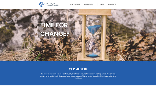 Screenshot of the Campaigns In Global Health website