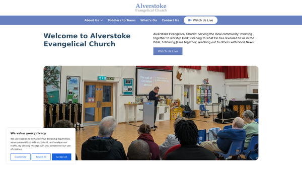 Screenshot of the Alverstoke Evangelical Church website