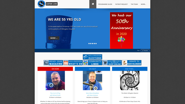Screenshot of the Radio Hillingdon website