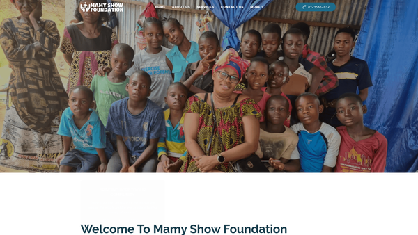 Screenshot of the Mamy Show Foundation website