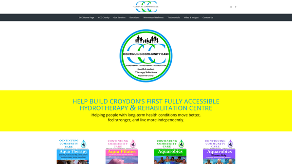 Screenshot of the Continuing Community Care website