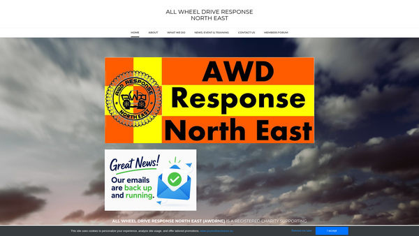 Screenshot of the All Wheel Drive Response North East website