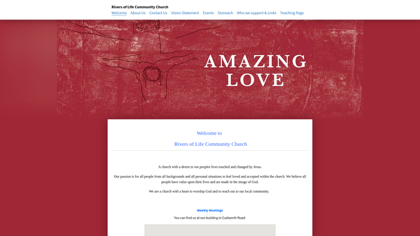 Screenshot of the Rivers Of Life Community Church website