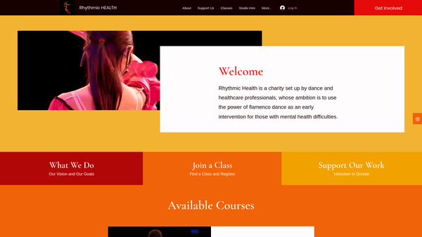 Screenshot of the Rhythmic Health website