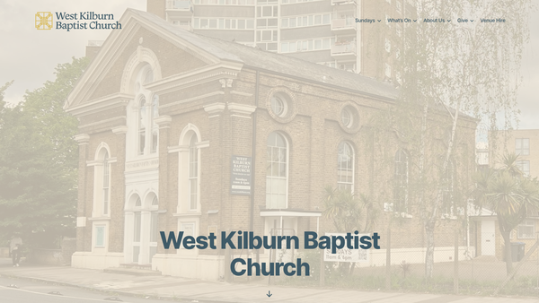 Screenshot of the West Kilburn Baptist Church website