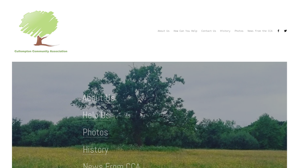 Screenshot of the Cullompton Community Association website