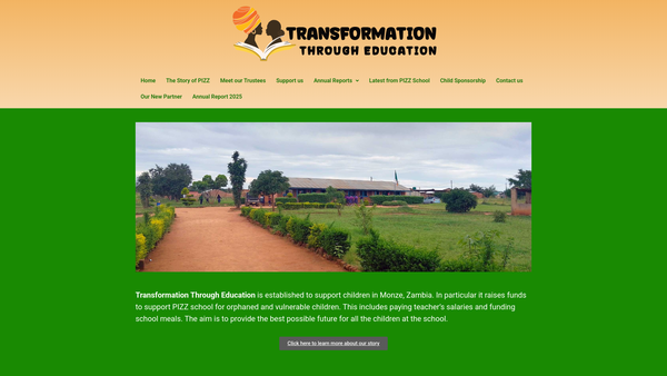Screenshot of the Transformation Through Education website