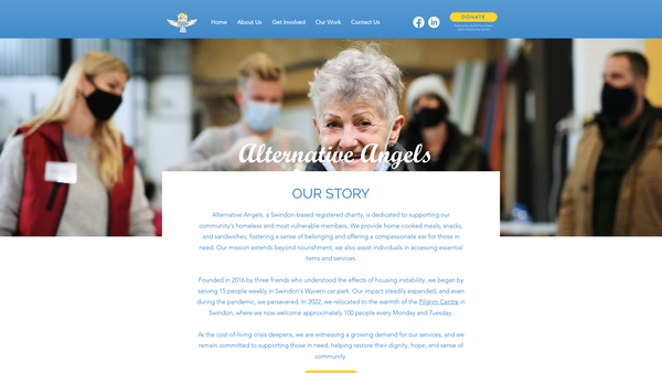 Screenshot of the Alternative Angels website