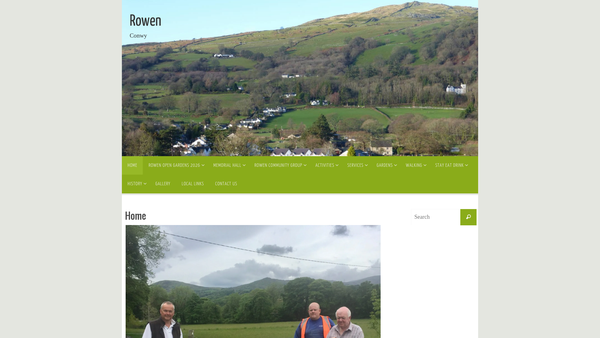 Screenshot of the Neuadd Goffa Rowen Memorial Hall website