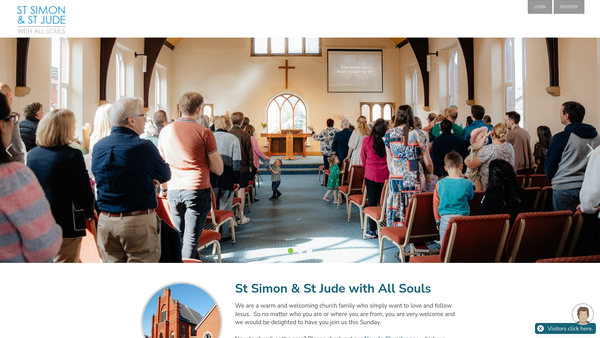 Screenshot of the The Parochial Church Council Of The Ecclesiastical Parish Of St Simon And St Jude With All Souls website