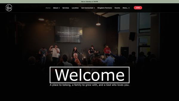 Screenshot of the Agape Family Ministries website
