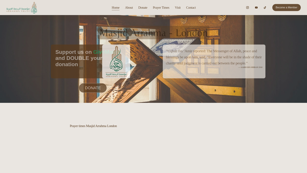 Screenshot of the Arrahma Trust website