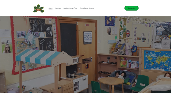 Screenshot of the Little Acorns Pre-School Folkestone CIO website