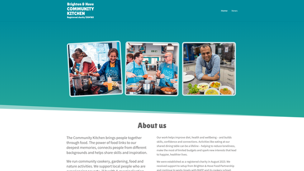 Screenshot of the The Community Kitchen (Brighton / Sussex) website