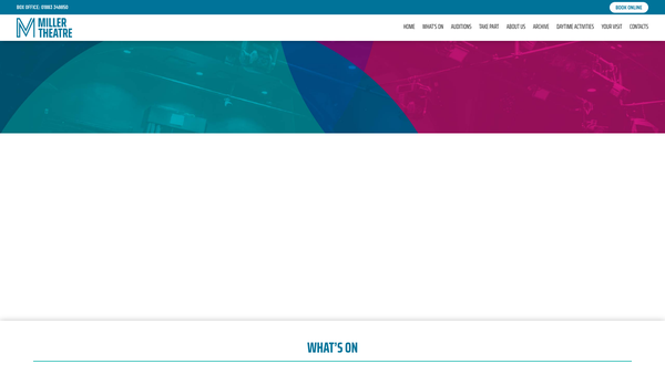 Screenshot of the The Miller Centre Theatre Company website