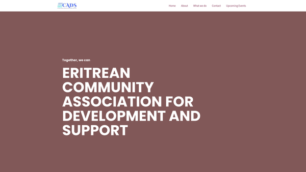 Screenshot of the Eritrean Community Association For Development And Support website