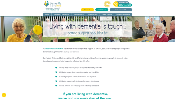 Screenshot of the The Dementia Care Hub website