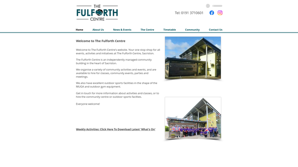 Screenshot of the Sacriston Community Association website