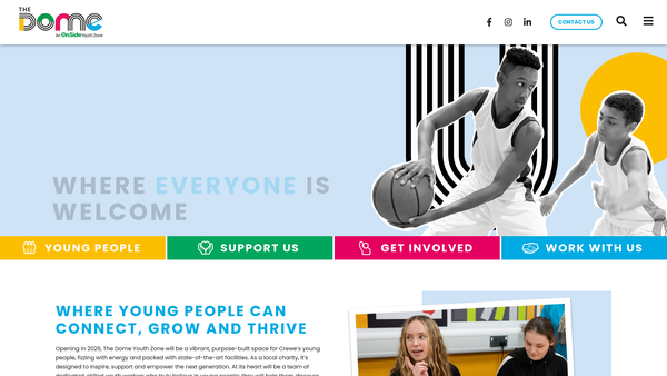 Screenshot of the Crewe Youth Zone Ltd website