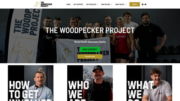 Screenshot of the The Woodpecker Project website