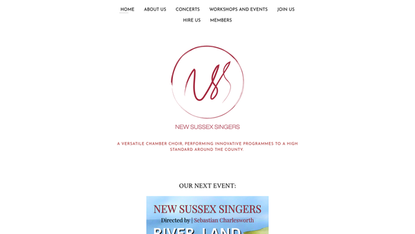 Screenshot of the New Sussex Singers website