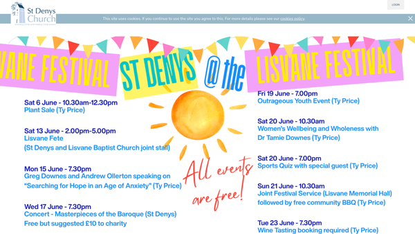 Screenshot of the North Cardiff Ministry Area CIO website