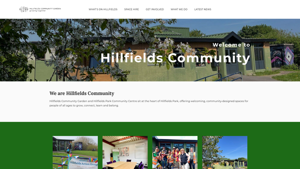 Screenshot of the Hillfields Community Garden website