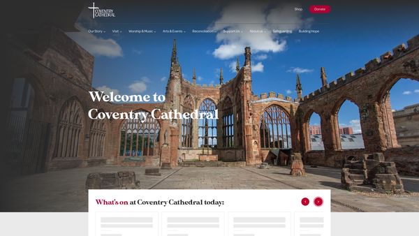 Screenshot of the The Cathedral Church Of St Michael Coventry website