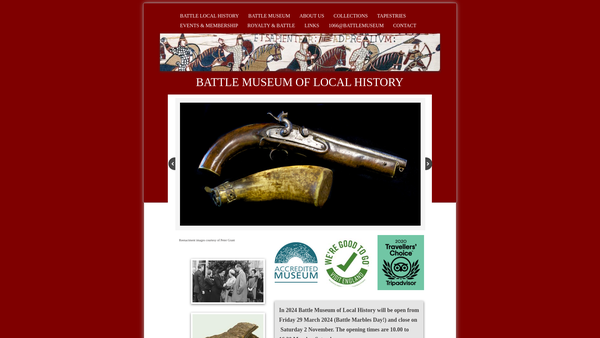 Screenshot of the The Battle Museum Of Local History Trust website